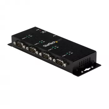 StarTech.com 4-poorts USB naar DB9 RS232 seriële adapter hub – industriële DIN-rail- en wandmontage