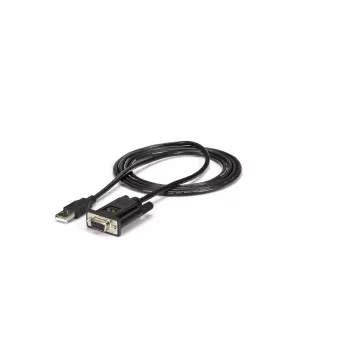 StarTech.com 6ft (1,8m) 1-poorts USB naar serieel RS232-adapter, FTDI DB9 seriële DCE-adapterkabel, nullmodem, USB 2.0 - TAA