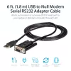 StarTech.com ICUSB232FTN 1-poorts USB-naar-nulmodem RS232 DB9 serieel DCE-adapterkabel, FTDI, USB 2.0, zwart