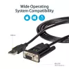 StarTech.com ICUSB232FTN 1-poorts USB-naar-nulmodem RS232 DB9 serieel DCE-adapterkabel, FTDI, USB 2.0, zwart