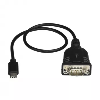 StarTech.com USB-C naar serieel adapterkabel met COM-poortbehoud – 40 cm USB Type-C naar RS232 (DB9) seriële converterkabel – voor PLC, scanner, printer – Windows/Mac/Linux