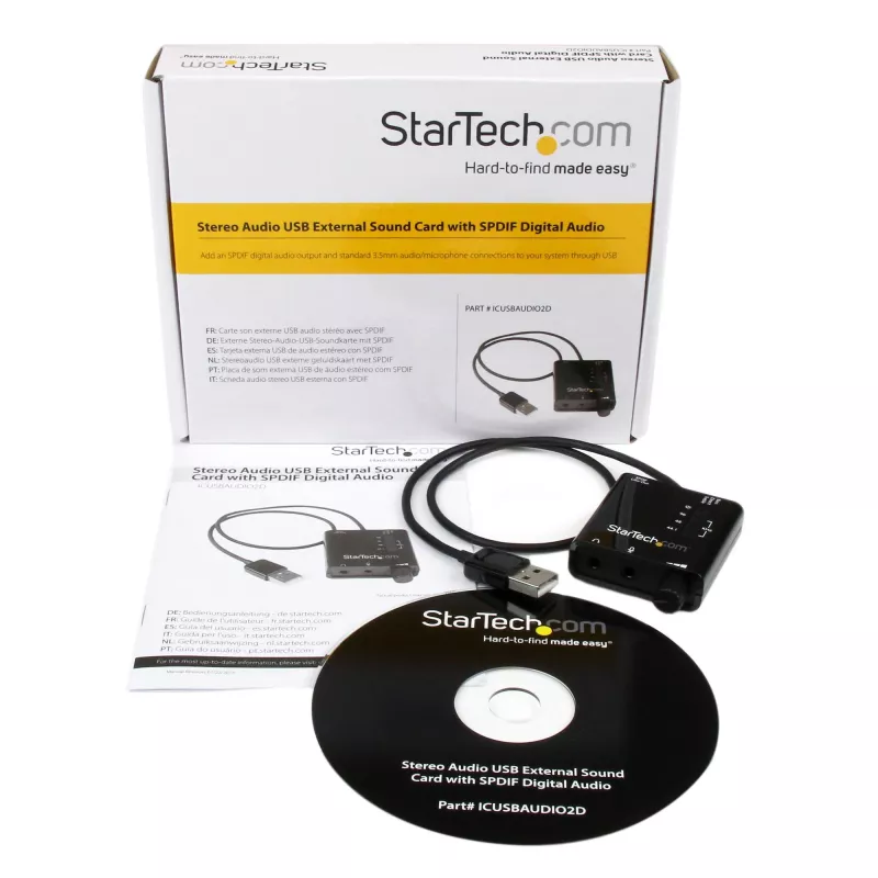 StarTech.com USB stereo audio-adapter externe geluidskaart met SPDIF digitale audio en stereo microfoon