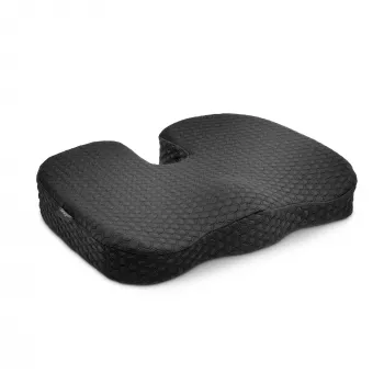 Kensington Premium Cool-Gel zitkussen, zitkussen, memory foam, stoel, zwart, effen, rits