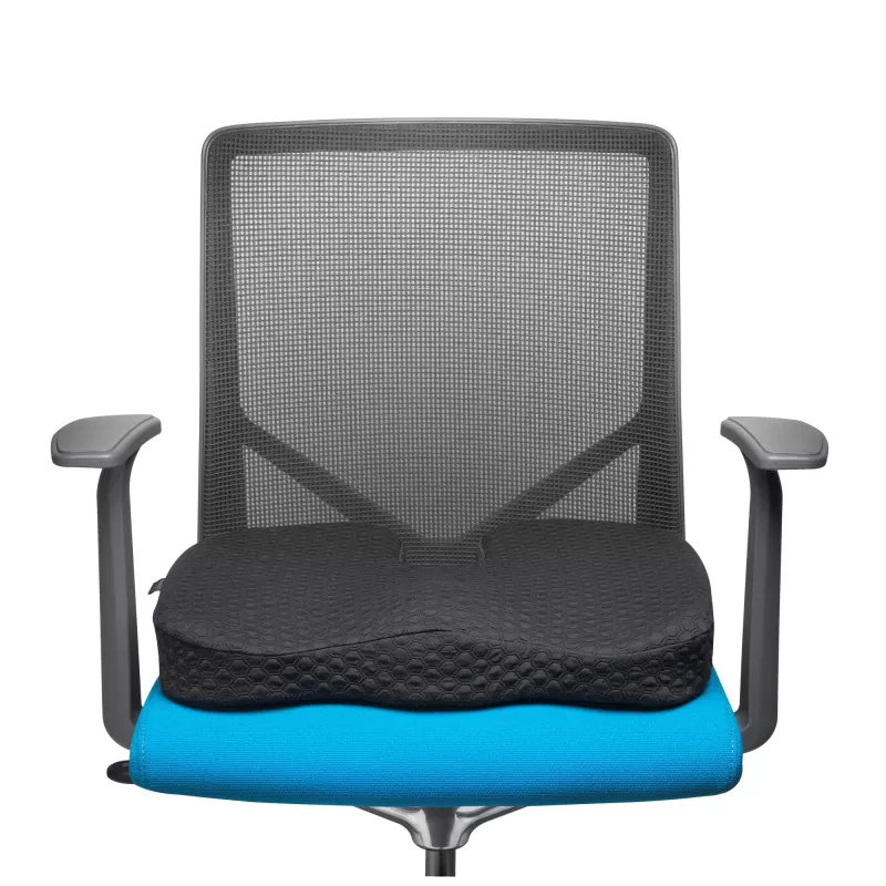Kensington Premium Cool-Gel zitkussen, zitkussen, memory foam, stoel, zwart, effen, rits