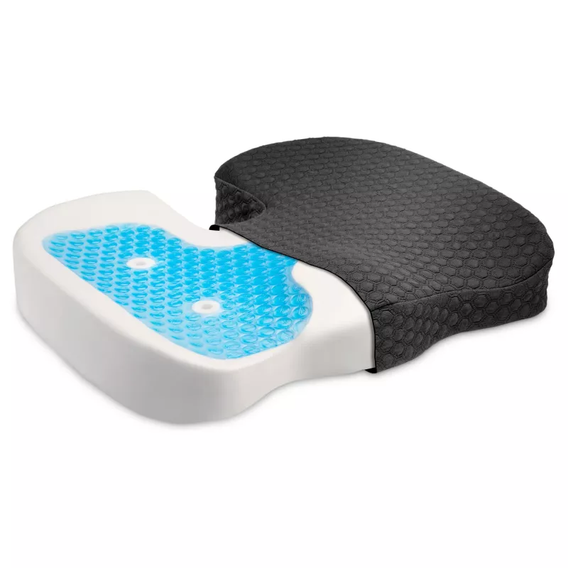 Kensington Premium Cool-Gel zitkussen, zitkussen, memory foam, stoel, zwart, effen, rits