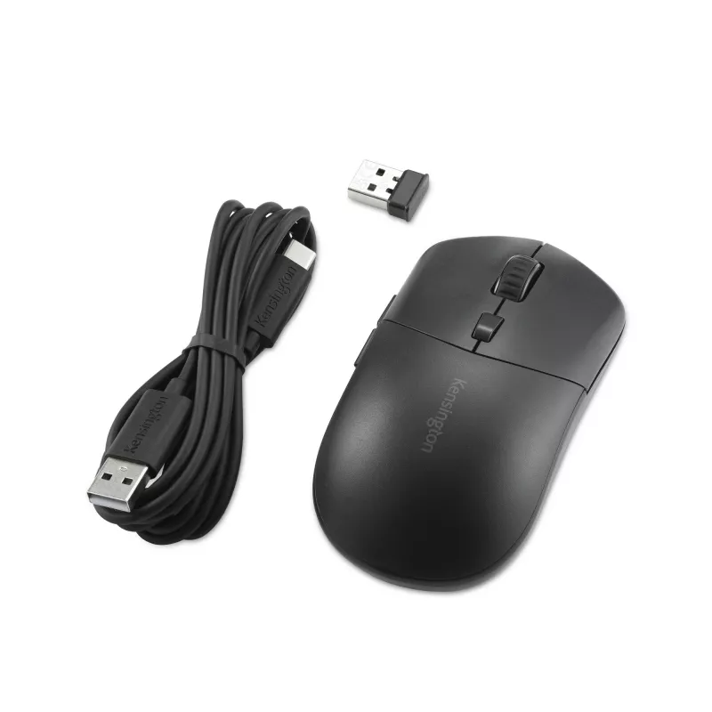 Kensington MY430 EQ oplaadbare muis, voor beide handen, optisch, RF draadloos + Bluetooth, 2400 DPI, zwart