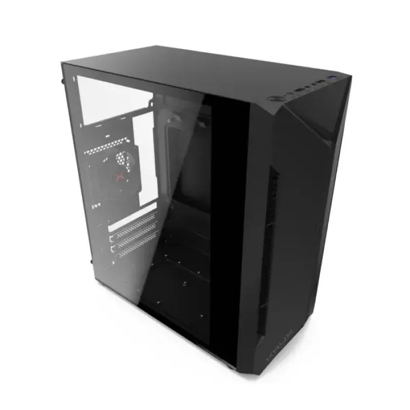 PC-behuizing KRUX Astro Cube zwart — cube-chassis, ondersteunt Micro ATX/Mini-ITX, 1× 3,5 inch + 2× 2,5 inch bays, zijvenster, max. voeding 28 cm, max. koelerhoogte 136 mm