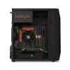 PC-behuizing KRUX Astro Cube zwart — cube-chassis, ondersteunt Micro ATX/Mini-ITX, 1× 3,5 inch + 2× 2,5 inch bays, zijvenster, max. voeding 28 cm, max. koelerhoogte 136 mm