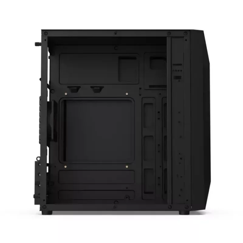 PC-behuizing KRUX Astro Cube zwart — cube-chassis, ondersteunt Micro ATX/Mini-ITX, 1× 3,5 inch + 2× 2,5 inch bays, zijvenster, max. voeding 28 cm, max. koelerhoogte 136 mm