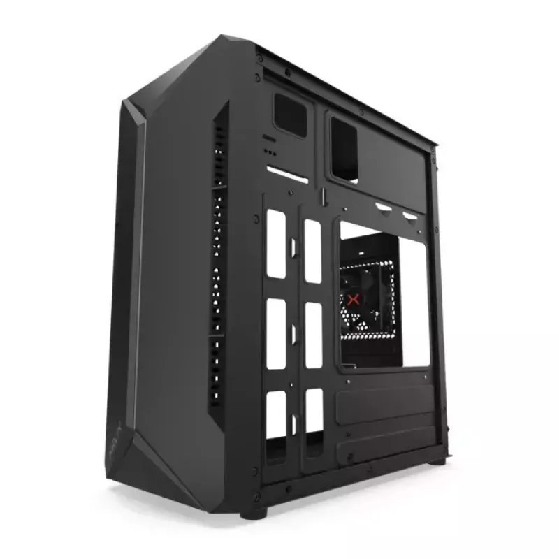PC-behuizing KRUX Astro Cube zwart — cube-chassis, ondersteunt Micro ATX/Mini-ITX, 1× 3,5 inch + 2× 2,5 inch bays, zijvenster, max. voeding 28 cm, max. koelerhoogte 136 mm
