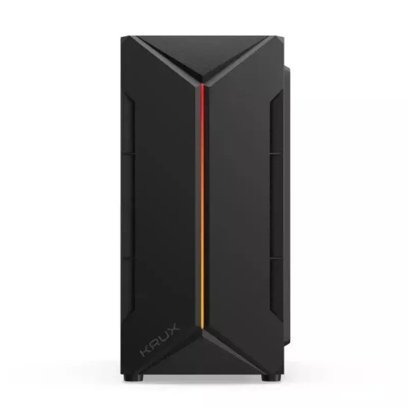 PC-behuizing KRUX Astro Cube zwart — cube-chassis, ondersteunt Micro ATX/Mini-ITX, 1× 3,5 inch + 2× 2,5 inch bays, zijvenster, max. voeding 28 cm, max. koelerhoogte 136 mm