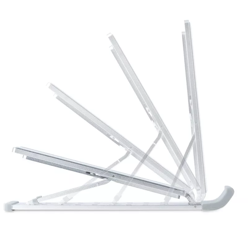 StarTech.com opvouwbare laptopstandaard, draagbare in hoogte verstelbare ergonomische laptopstandaard, geventileerd aluminium frame draagt 10 kg, kantelbaar/verhoogd/gehoekt voor laptop/tablet, opvouwbaar ontwerp