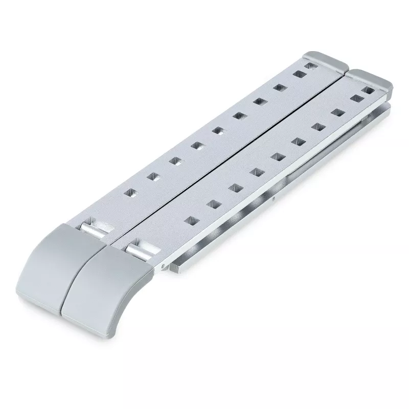 StarTech.com opvouwbare laptopstandaard, draagbare in hoogte verstelbare ergonomische laptopstandaard, geventileerd aluminium frame draagt 10 kg, kantelbaar/verhoogd/gehoekt voor laptop/tablet, opvouwbaar ontwerp