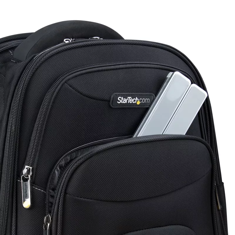 StarTech.com opvouwbare laptopstandaard, draagbare in hoogte verstelbare ergonomische laptopstandaard, geventileerd aluminium frame draagt 10 kg, kantelbaar/verhoogd/gehoekt voor laptop/tablet, opvouwbaar ontwerp