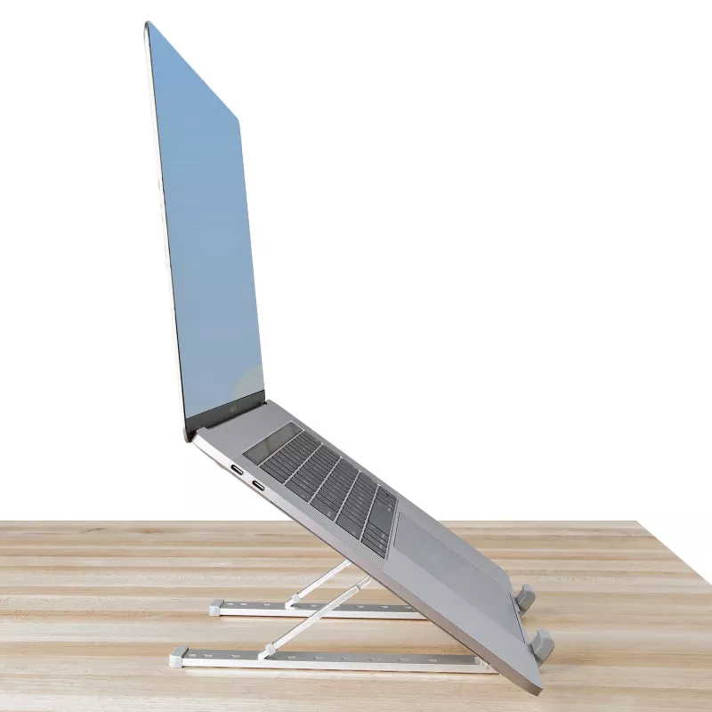 StarTech.com opvouwbare laptopstandaard, draagbare in hoogte verstelbare ergonomische laptopstandaard, geventileerd aluminium frame draagt 10 kg, kantelbaar/verhoogd/gehoekt voor laptop/tablet, opvouwbaar ontwerp