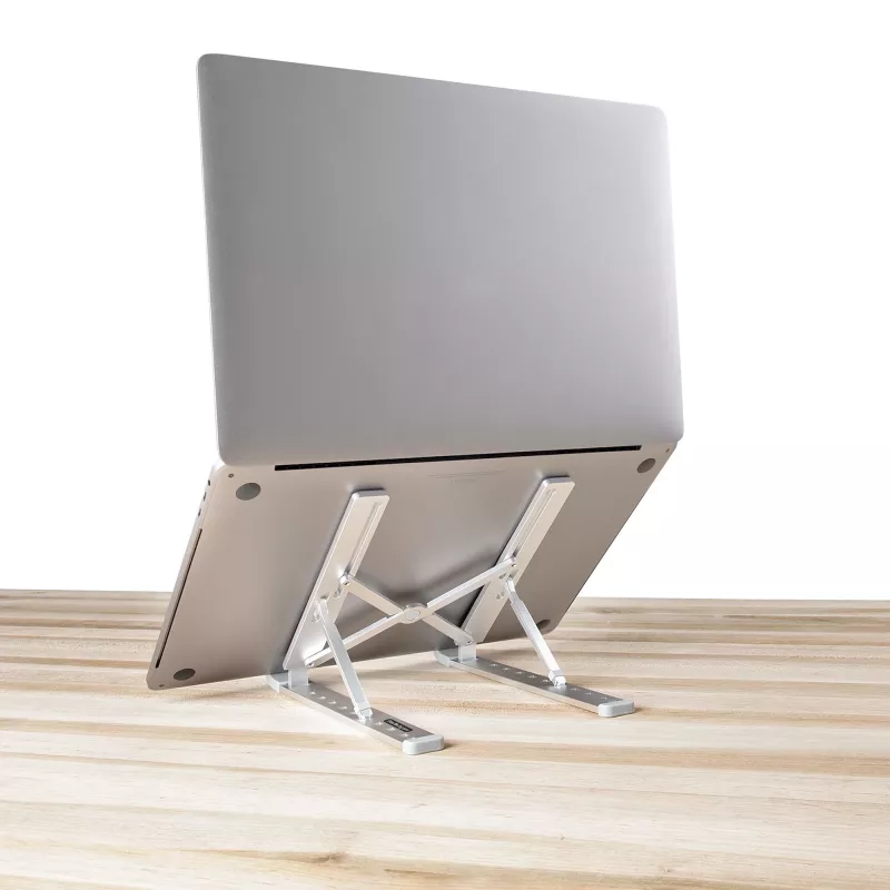 StarTech.com opvouwbare laptopstandaard, draagbare in hoogte verstelbare ergonomische laptopstandaard, geventileerd aluminium frame draagt 10 kg, kantelbaar/verhoogd/gehoekt voor laptop/tablet, opvouwbaar ontwerp