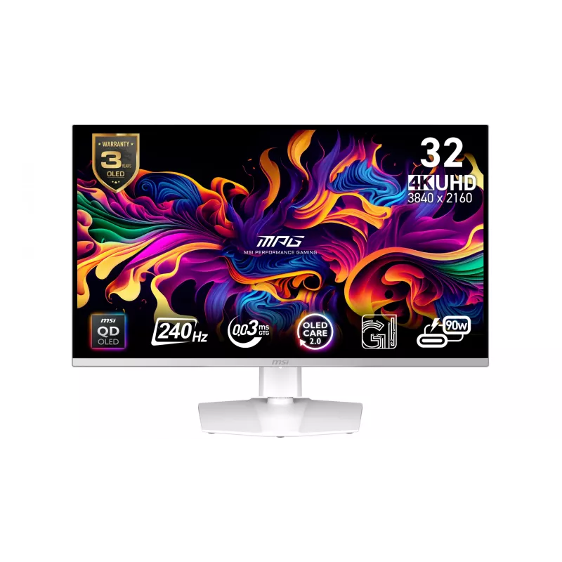 MSI MPG 321URXW QD-OLED computermonitor 80 cm (31,5 inch) 3840 x 2160 pixel 4K Ultra HD wit