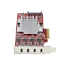 StarTech.com 4-poorts USB Type-C PCIe-kaart, USB 3.2 10Gbps, USB-C PCI Express-uitbreidingskaart, 4x onafhankelijke USB-controllers, Windows/Linux/macOS, TAA-conform