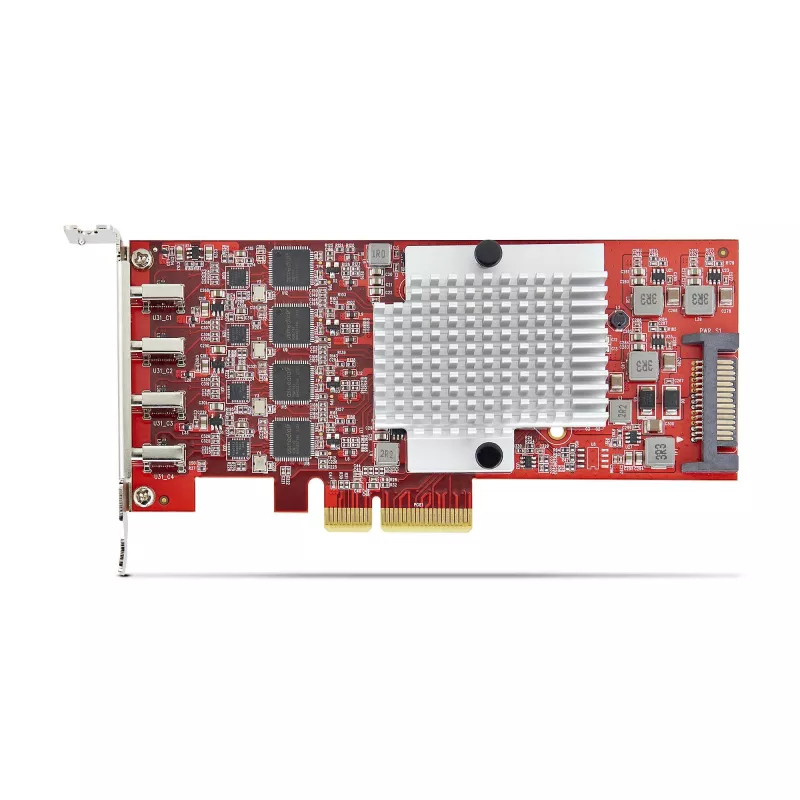 StarTech.com 4-poorts USB Type-C PCIe-kaart, USB 3.2 10Gbps, USB-C PCI Express-uitbreidingskaart, 4x onafhankelijke USB-controllers, Windows/Linux/macOS, TAA-conform