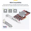 StarTech.com 4-poorts USB Type-C PCIe-kaart, USB 3.2 10Gbps, USB-C PCI Express-uitbreidingskaart, 4x onafhankelijke USB-controllers, Windows/Linux/macOS, TAA-conform