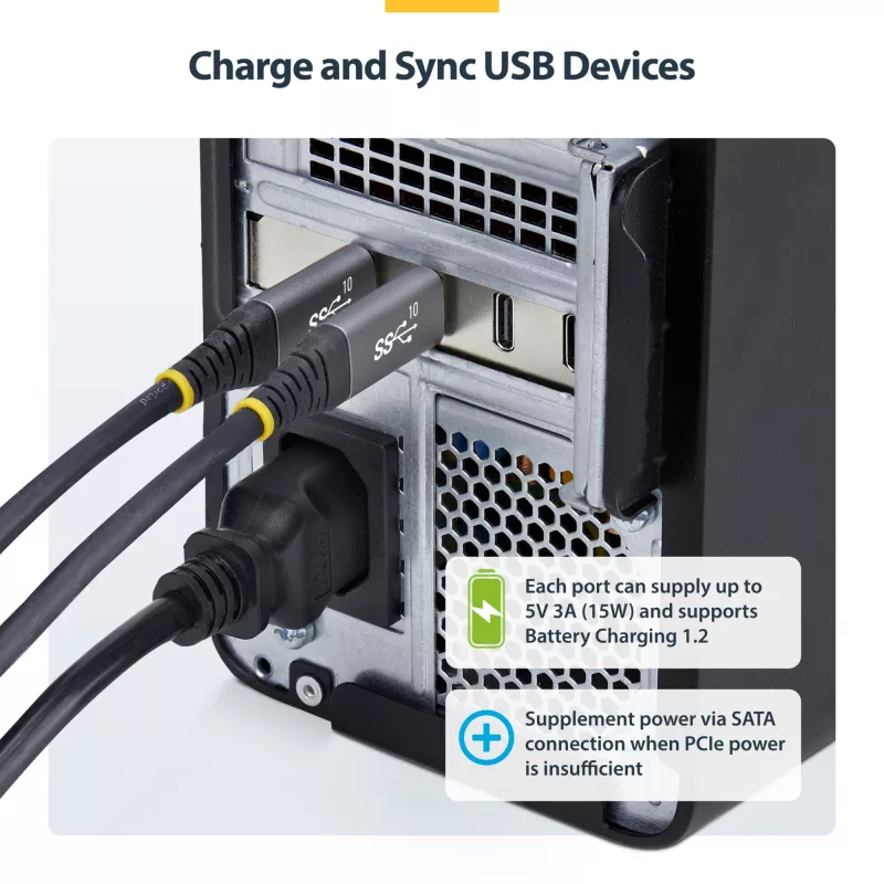 StarTech.com 4-poorts USB Type-C PCIe-kaart, USB 3.2 10Gbps, USB-C PCI Express-uitbreidingskaart, 4x onafhankelijke USB-controllers, Windows/Linux/macOS, TAA-conform