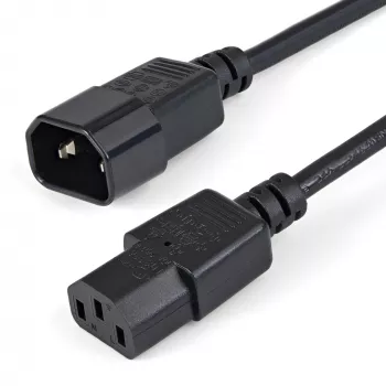 StarTech.com 1m stroomverlengkabel, C14 naar C13, 10A 125V, 18AWG, computer-stroomverlengkabel, IEC-320-C14 naar IEC-320-C13 AC-stroomkabelverlenging voor voedingen, UL-gecertificeerd