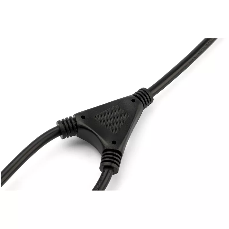 StarTech.com 2m (6ft) computer-netkabel Y-kabel, 18AWG, EU Schuko naar 2x C13, 10A 250V, zwarte vervangende AC-netkabel, printer-netkabel, pc-voedingskabel, monitor-netkabel – UL-gecertificeerd