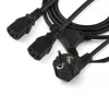 StarTech.com 2m (6ft) computer-netkabel Y-kabel, 18AWG, EU Schuko naar 2x C13, 10A 250V, zwarte vervangende AC-netkabel, printer-netkabel, pc-voedingskabel, monitor-netkabel – UL-gecertificeerd