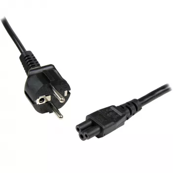 StarTech.com 1m laptop-netkabel, EU-Schuko naar C5, 2,5 A, 250 V, 18AWG, notebook-/laptop-vervangende AC-kabel, voedingkabel, laptop-oplaadkabel, klavertje-/mickey mouse-netkabel