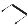 StarTech.com 1m USB-C-oplaadkabel, spiraalkabel, heavy duty, snel opladen & synchroniseren, USB-2.0-Type-C-kabel, robuuste aramidevezel, duurzame stekker-naar-stekker USB-kabel, zwart