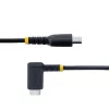 StarTech.com 15cm USB C oplaadkabel haaks - 60W PD 3A - robuuste snellaad-USB-C-kabel - zwart USB 2.0 Type-C - versterkt met aramidevezel - korte USB-oplaadkabel
