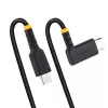 StarTech.com 15cm USB C oplaadkabel haaks - 60W PD 3A - robuuste snellaad-USB-C-kabel - zwart USB 2.0 Type-C - versterkt met aramidevezel - korte USB-oplaadkabel
