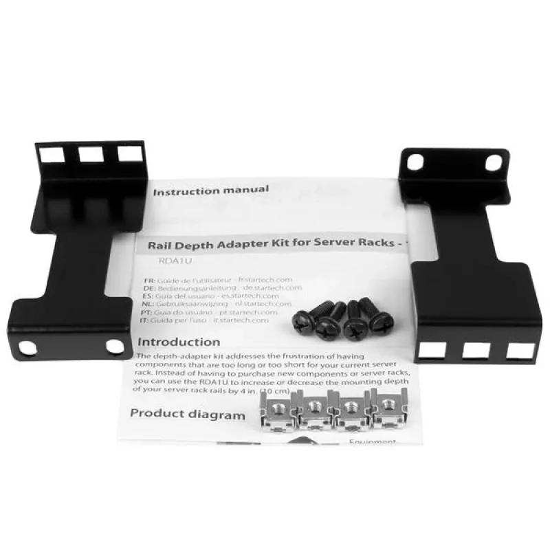 StarTech.com Rail Depth Adapter Kit voor serverracks - 1U