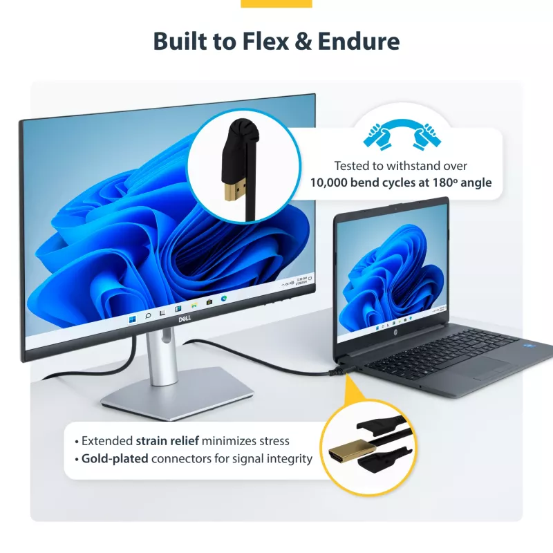 StarTech.com 6ft (2m) Slim HDMI 2.0-kabel, flexibele premium gecertificeerde HDMI-kabel met ethernet, UHD 4K 60Hz HDR10, duurzaam aramidevezelontwerp met TPE-mantel