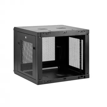StarTech.com 4-post 9U wandmontage-netwerkkast met 1U legbord, 19 inch wandgemonteerd serverrack voor data-/AV-/elektronica-/computerapparatuur, kleine geventileerde rackbehuizing