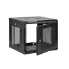 StarTech.com 4-post 9U wandmontage-netwerkkast met 1U legbord, 19 inch wandgemonteerd serverrack voor data-/AV-/elektronica-/computerapparatuur, kleine geventileerde rackbehuizing