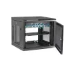 StarTech.com 4-post 9U wandmontage-netwerkkast met 1U legbord, 19 inch wandgemonteerd serverrack voor data-/AV-/elektronica-/computerapparatuur, kleine geventileerde rackbehuizing