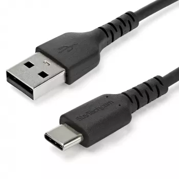 StarTech.com 1m USB-A naar USB-C-oplaadkabel – robuuste snellaad- en synchronisatiekabel USB 2.0 naar USB Type-C – slijtvaste TPE-mantel aramidevezel M/M 3A zwart – Samsung S10, iPad Pro, Pixel