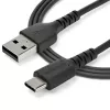 StarTech.com 1m USB-A naar USB-C-oplaadkabel – robuuste snellaad- en synchronisatiekabel USB 2.0 naar USB Type-C – slijtvaste TPE-mantel aramidevezel M/M 3A zwart – Samsung S10, iPad Pro, Pixel