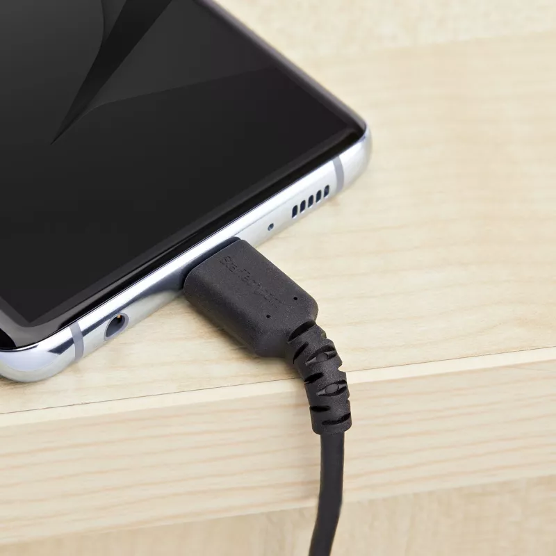 StarTech.com 1m USB-A naar USB-C-oplaadkabel – robuuste snellaad- en synchronisatiekabel USB 2.0 naar USB Type-C – slijtvaste TPE-mantel aramidevezel M/M 3A zwart – Samsung S10, iPad Pro, Pixel