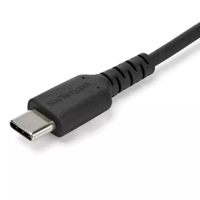 StarTech.com 2m USB-A naar USB-C-oplaadkabel – robuuste snellaad- en synchronisatiekabel USB 2.0 naar USB Type-C datakabel – slijtvaste TPE-mantel aramidevezel M/M 3A zwart – Samsung S10, iPad Pro, Pixel