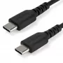 StarTech.com 1m USB-C-oplaadkabel – robuuste snellaad- en sync-USB-2.0-Type-C-naar-USB-C-laptopoplaadkabel – TPE-mantel aramidevezel M/M 60 W zwart – Samsung S10 S20 iPad Pro MS Surface