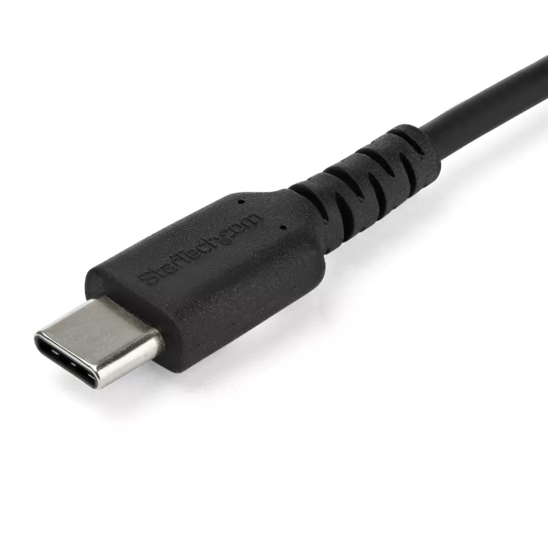StarTech.com 1m USB-C-oplaadkabel – robuuste snellaad- en sync-USB-2.0-Type-C-naar-USB-C-laptopoplaadkabel – TPE-mantel aramidevezel M/M 60 W zwart – Samsung S10 S20 iPad Pro MS Surface