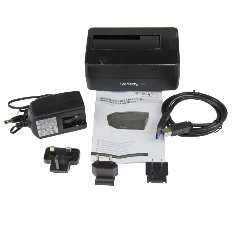 StarTech.com Single Bay USB 3.0 naar SATA harde schijf-dockingstation, USB 3.0 (5 Gbit/s) harde schijf-dock, externe 2,5/3,5 inch SATA I/II/III HDD/SSD-dockingstation, top-loading harde schijf-inzet