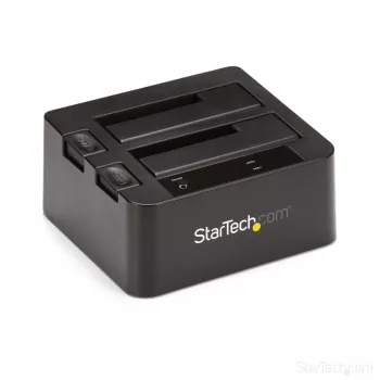 StarTech.com Dual-Bay USB 3.2 Gen 2 naar SATA harde schijf-dockingstation, USB 10Gbps harde schijf-dock, externe 2,5/3,5 inch SATA I/II/III SSD/HDD-dockingstation, hot-swap harde schijf-inzet, top-loading