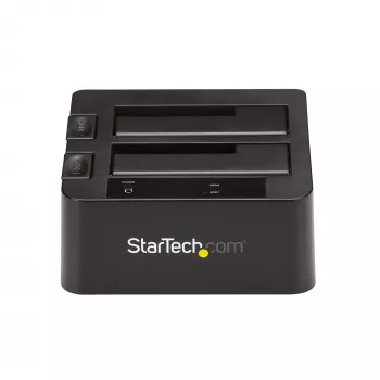 StarTech.com Dual-Bay USB 3.2 Gen 2 naar SATA harde schijf-dockingstation, USB 10Gbps harde schijf-dock, externe 2,5/3,5 inch SATA I/II/III SSD/HDD-dockingstation, hot-swap harde schijf-inzet, top-loading
