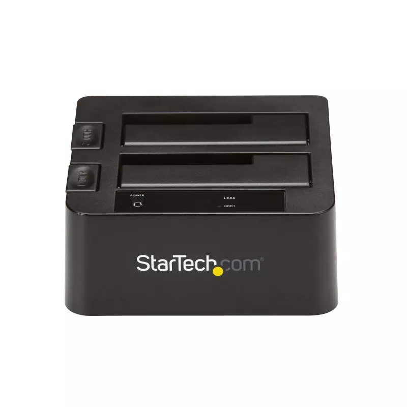 StarTech.com Dual-Bay USB 3.2 Gen 2 naar SATA harde schijf-dockingstation, USB 10Gbps harde schijf-dock, externe 2,5/3,5 inch SATA I/II/III SSD/HDD-dockingstation, hot-swap harde schijf-inzet, top-loading