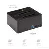 StarTech.com Dual-Bay USB 3.2 Gen 2 naar SATA harde schijf-dockingstation, USB 10Gbps harde schijf-dock, externe 2,5/3,5 inch SATA I/II/III SSD/HDD-dockingstation, hot-swap harde schijf-inzet, top-loading
