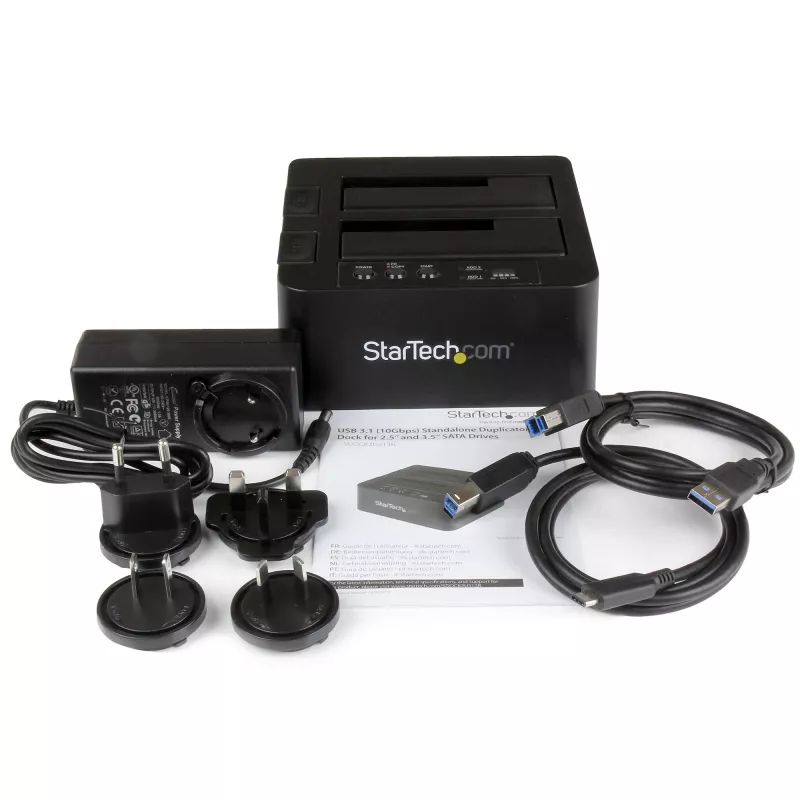 StarTech.com standalone harde schijf-duplicator, Dual-Bay HDD/SSD-kloonapparaat/kopieerapparaat, USB 3.1 (10 Gbit/s) naar SATA III HDD/SSD-dockingstation, harde schijf-duplicator-dock, harde schijf-kloonapparaat