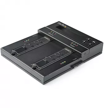 StarTech.com zelfstandige M.2 SATA- en M.2 NVMe-duplicator en -wisser - HDD/SSD-kloonapparaat/wiper voor M.2 PCIe AHCI/NVMe, M.2 SATA, 2,5/3,5 inch SATA-schijven - externe harde schijf-wisser/duplicator, TAA